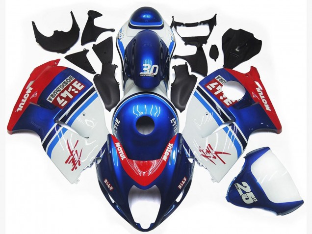 1996-2007 Suzuki GSXR 1300 Motorcycle Fairings - White Blue Red Motul UK Manufacturers