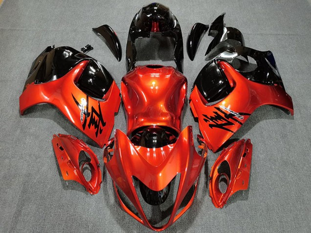 2008-2020 Suzuki GSXR 1300 Motorcycle Fairings - Candy Orange Glossy Black UK Manufacturers