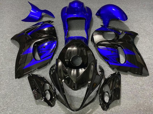 2008-2020 Suzuki GSXR 1300 Motorcycle Fairings - Glossy Black and Deep Blue UK Manufacturers