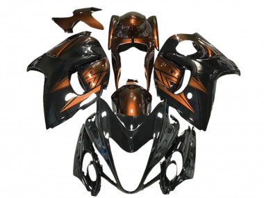 2008-2020 Suzuki GSXR 1300 Motorcycle Fairings - Glossy Black and Deep Orange UK Manufacturers