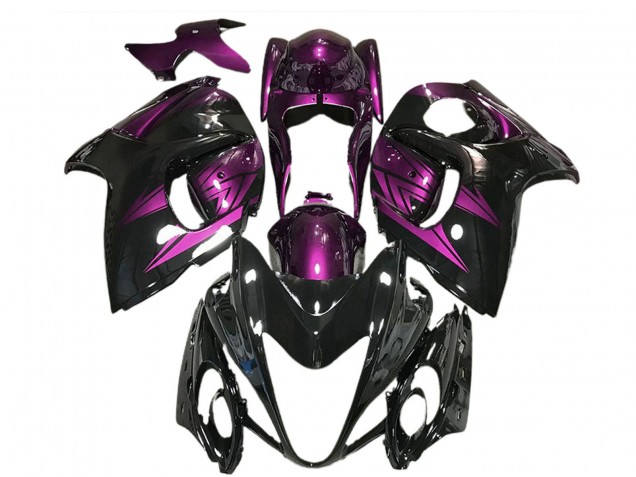 2008-2020 Suzuki GSXR 1300 Motorcycle Fairings - Glossy Black and Deep Purple UK Manufacturers