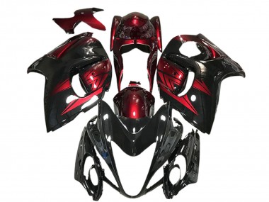 2008-2020 Suzuki GSXR 1300 Motorcycle Fairings - Glossy Black and Deep Red UK Manufacturers