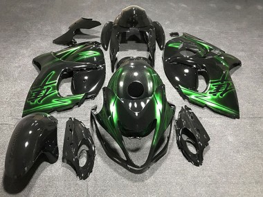 2008-2020 Suzuki GSXR 1300 Motorcycle Fairings - Glossy Black and Green UK Manufacturers