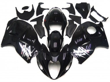 1996-2007 Suzuki GSXR 1300 Motorcycle Fairings - Glossy Black with Silver Decals UK Manufacturers