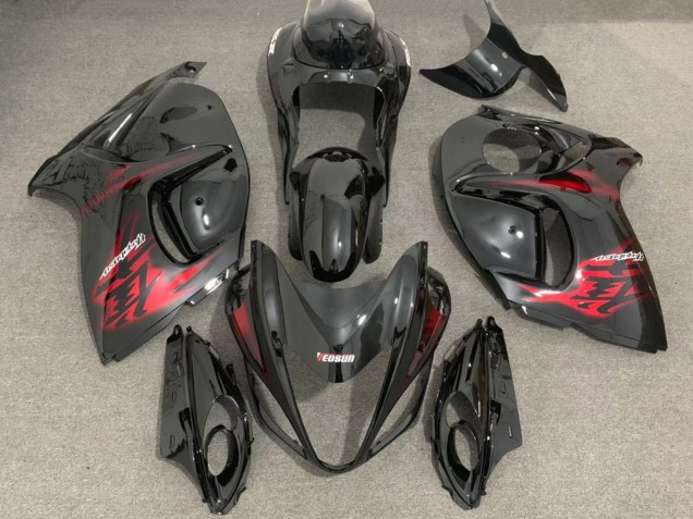 2008-2020 Suzuki GSXR 1300 Motorcycle Fairings - Glossy Black Red UK Manufacturers