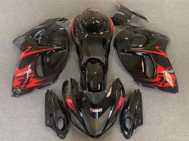 2008-2020 Suzuki GSXR 1300 Motorcycle Fairings - Glossy Black with Red Logo UK Manufacturers