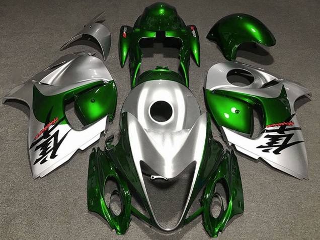 2008-2020 Suzuki GSXR 1300 Motorcycle Fairings - Glossy Green and Silver UK Manufacturers