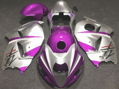 1996-2007 Suzuki GSXR 1300 Motorcycle Fairings - Glossy Pink and Silver UK Manufacturers