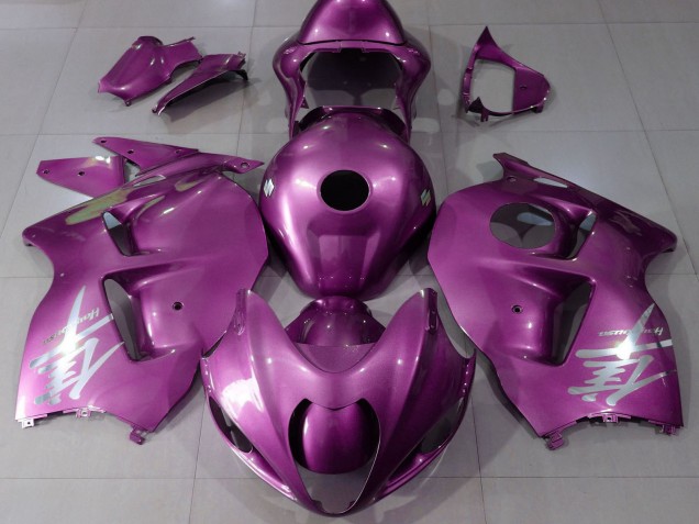 1996-2007 Suzuki GSXR 1300 Motorcycle Fairings - Glossy Pink Silver Logo UK Manufacturers