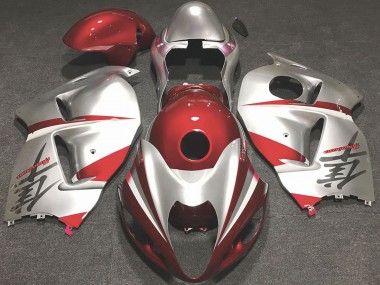 1996-2007 Suzuki GSXR 1300 Motorcycle Fairings - Glossy Red and Silver UK Manufacturers