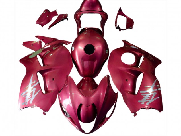 1996-2007 Suzuki GSXR 1300 Motorcycle Fairings - Glossy Red Silver Logo UK Manufacturers