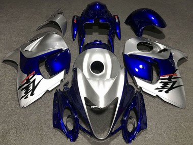 2008-2020 Suzuki GSXR 1300 Motorcycle Fairings - Glossy Silver and Blue UK Manufacturers