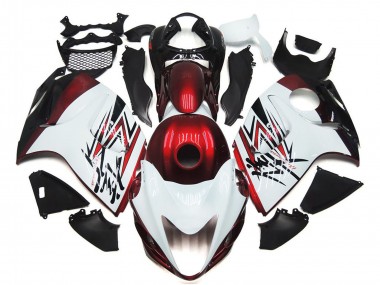 2008-2020 Suzuki GSXR 1300 Motorcycle Fairings - Glossy White Deep Red UK Manufacturers
