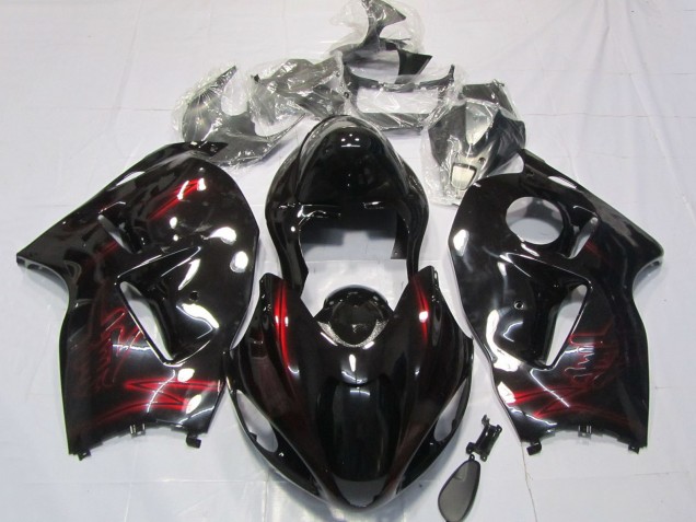 1996-2007 Suzuki GSXR 1300 Motorcycle Fairings - Red Glossy Black UK Manufacturers