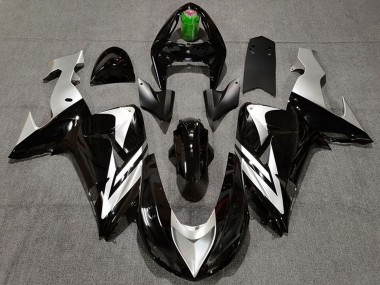 2006-2007 Kawasaki ZX10R Motorcycle Fairings - Glossy Black Silver UK Manufacturers