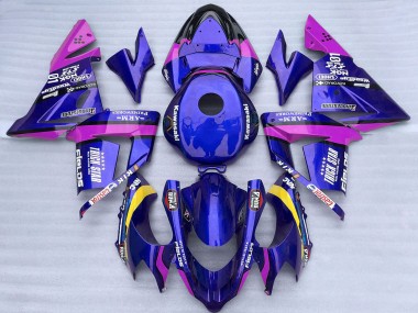 2004-2005 Kawasaki ZX10R Motorcycle Fairings - Blue and Pink Trick Star UK Manufacturers