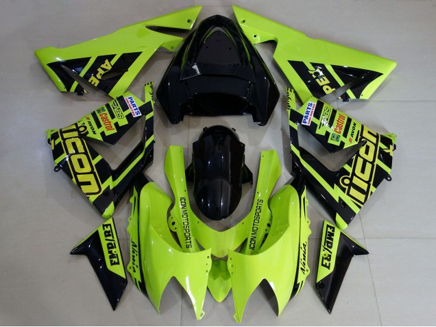 2004-2005 Kawasaki ZX10R Motorcycle Fairings - Custom High Viz Yellow UK Manufacturers