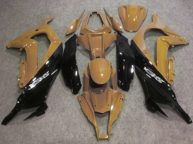 2016-2020 Kawasaki ZX10R Motorcycle Fairings - Desert Tan Glossy Black UK Manufacturers