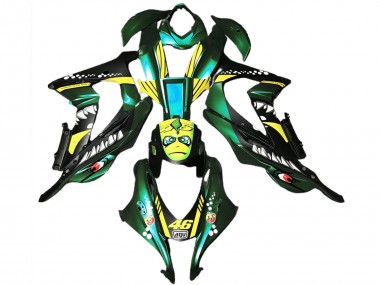 2016-2020 Kawasaki ZX10R Motorcycle Fairings - Forest Green Yellow Shark 46 UK Manufacturers