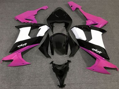 2008-2010 Kawasaki ZX10R Motorcycle Fairings - Glossy Pink Black and White UK Manufacturers
