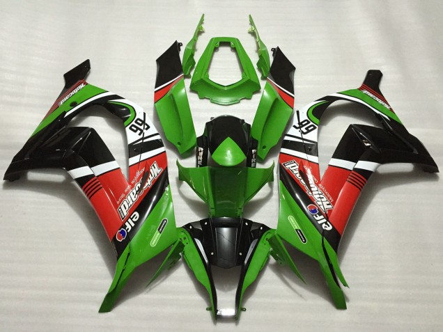 2011-2015 Kawasaki ZX10R Motorcycle Fairings - Green Red White Black Elf Motocard 66 UK Manufacturers