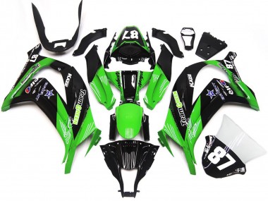 2016-2020 Kawasaki ZX10R Motorcycle Fairings - Green Glossy Black Team Green Star 87 UK Manufacturers