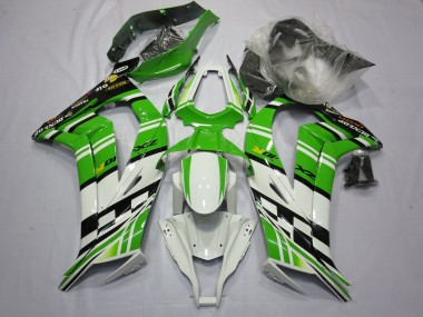 2011-2015 Kawasaki ZX10R Motorcycle Fairing - White Green Yellow Black Maxxis Dunlop UK Manufacturers