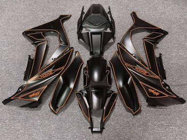2011-2015 Kawasaki ZX10R Motorcycle Fairings - Matte Black Orange Lining UK Manufacturers