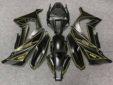 2011-2015 Kawasaki ZX10R Motorcycle Fairings - Matte Black Yellow Lining UK Manufacturers