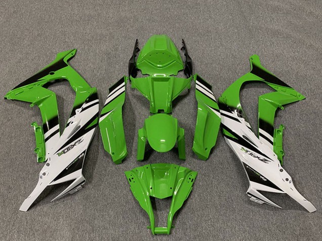 2011-2015 Kawasaki ZX10R Motorcycle Fairings - Green White Glossy Black OEM Style UK Manufacturers