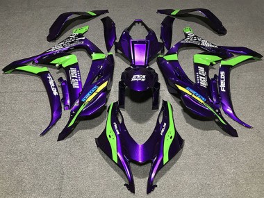 2016-2020 Kawasaki ZX10R Motorcycle Fairings - Purple Green White Trick Star Eva Racing UK Manufacturers
