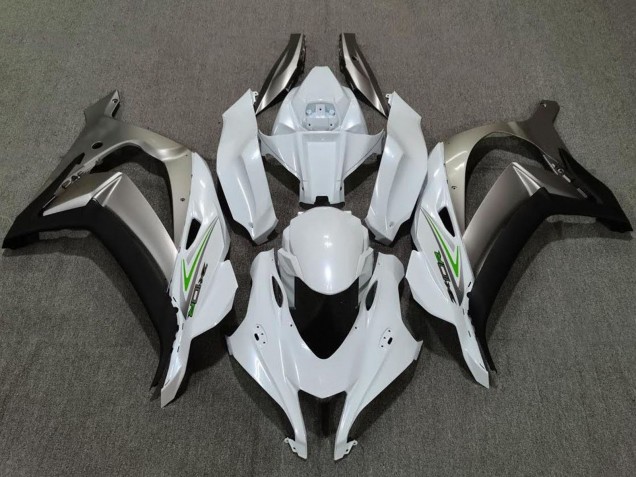 2016-2020 Kawasaki ZX10R Motorcycle Fairings - Pearl White Silver UK Manufacturers