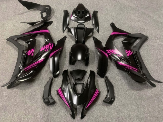 2016-2020 Kawasaki ZX10R Motorcycle Fairings - Matte Black Pink Ninja UK Manufacturers