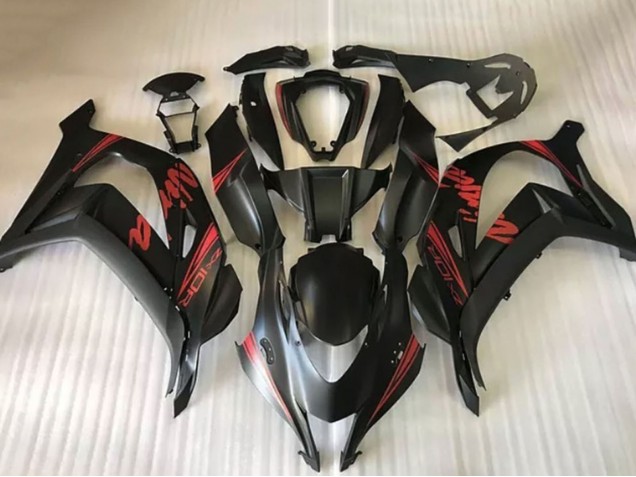 2016-2020 Kawasaki ZX10R Motorcycle Fairings - Matte Black Red Ninja UK Manufacturers