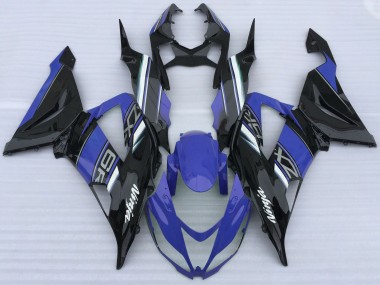2013-2018 Kawasaki ZX6R Motorcycle Fairings - Blue Black White UK Manufacturers