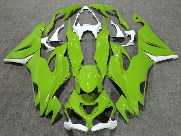 2019-2022 Kawasaki ZX6R Motorcycle Fairings - White Green UK Manufacturers