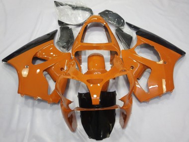 2000-2002 Kawasaki ZX6R Motorcycle Fairings - Orange Glossy Black UK Manufacturers