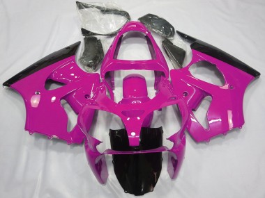 2000-2002 Kawasaki ZX6R Motorcycle Fairings - Pink Glossy Black UK Manufacturers