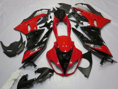 2009-2012 Kawasaki ZX6R Motorcycle Fairings - Red Glossy Black UK Manufacturers