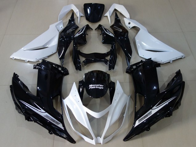 2013-2018 Kawasaki ZX6R Motorcycle Fairing - White Glossy Black UK Manufacturers