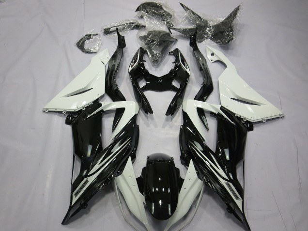 2013-2018 Kawasaki ZX6R Motorcycle Fairings - White Glossy Black UK Manufacturers