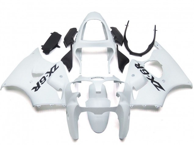 2000-2002 Kawasaki ZX6R Motorcycle Fairings - Glossy White UK Manufacturers