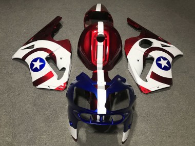 2002-2006 Kawasaki ZX12R Motorcycle Fairings - Red Blue White Star Captain America UK Manufacturers