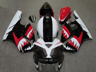 2002-2006 Kawasaki ZX12R Motorcycle Fairings - Red Black White Shark UK Manufacturers