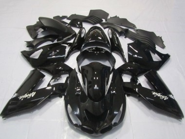2006-2011 Kawasaki ZX14R Motorcycle Fairings - Glossy Black White Ninja UK Manufacturers