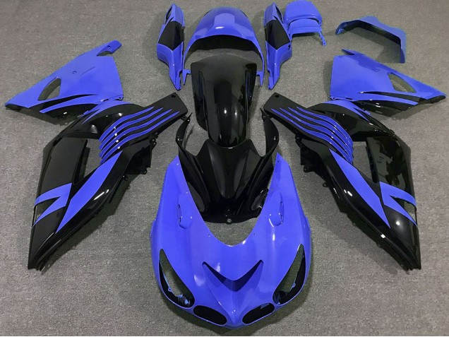 2006-2011 Kawasaki ZX14R Motorcycle Fairings - Blue Glossy Black UK Manufacturers