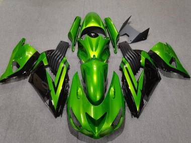 2006-2011 Kawasaki ZX14R Motorcycle Fairings - Green Glossy Black UK Manufacturers