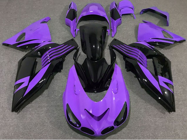 2006-2011 Kawasaki ZX14R Motorcycle Fairing - Purple Glossy Black UK Manufacturers