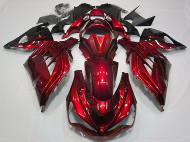 2012-2024 Kawasaki ZX14R ZZR1400 Motorcycle Fairing - Red Glossy Black UK Manufacturers