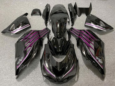 2012-2024 Kawasaki ZX14R ZZR1400 Motorcycle Fairings - Glossy Black Purple UK Manufacturers